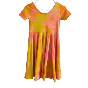 Wild Rich Kids Twirl Dress Girl's size 11/12 orange yellow tie dye